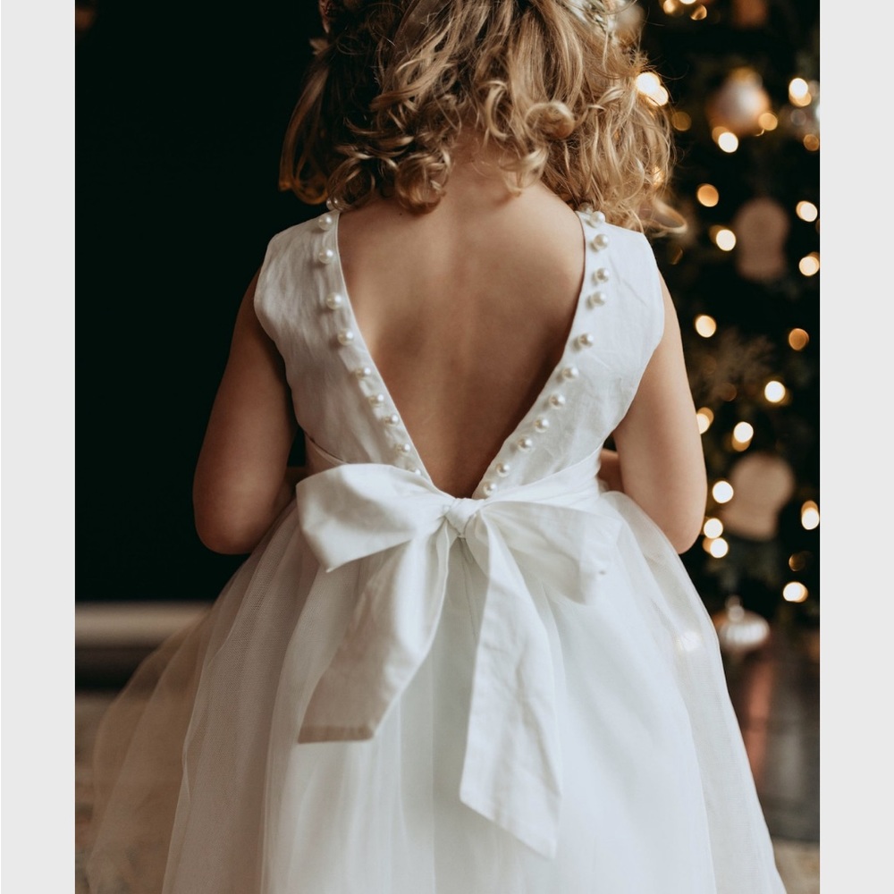 Two white flower girl dresses 18mo and 3 years